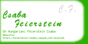 csaba feierstein business card